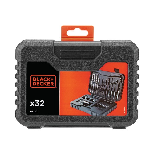 Black and Decker - Juego de 32 piezas para Atornillar y taladrar con brocas Titanio - A7216