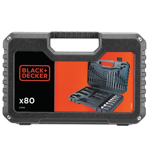Black and Decker - Juego de 80 piezas para Atornillar y taladrar con brocas Titanio - A7219