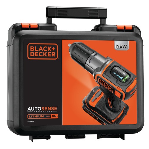 Black and Decker - ES 18V Drill Driver 400mA Charger 2 Batteries with Autoselect  Autosense Technology - ASD184KB