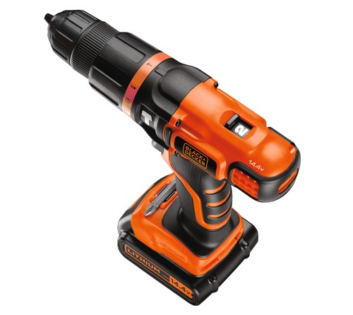 Black and Decker - ES 144V Lithium 2 Gear Hammer Drill with 10 Accessories and Kitbox - BDK148KBA