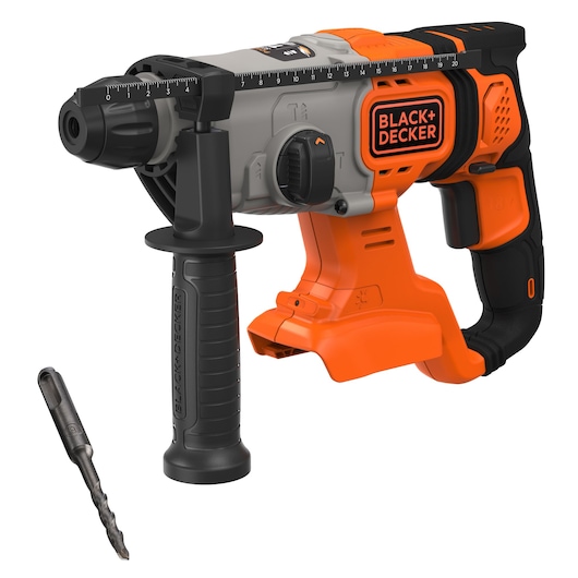 Martillo SDS-Plus 18V 3 modos 1,2J, velocidad 0 - 1.880 rpm, impactos 0 - 6.650 ipm. Sin carg/bat