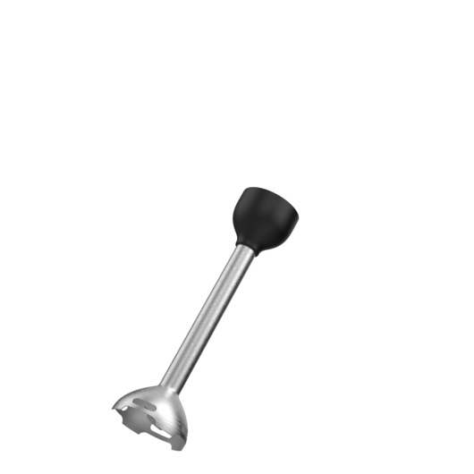 BLACKDECKER BCKM1012KG stainless steel hand blender attachment with black top on white background, side angle.