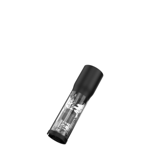 BLACK+DECKER BCKM1016KSG automatic wine opener with transparent lower section, front angle, white background.