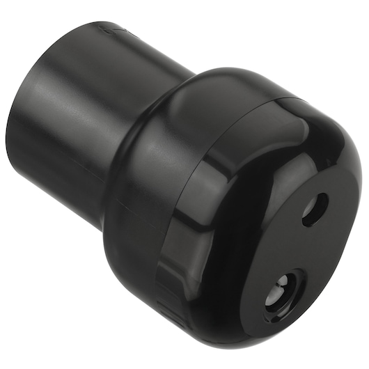 BLACKDECKER BCKM101HM black cylindrical attachment, photography, angled view on white background.