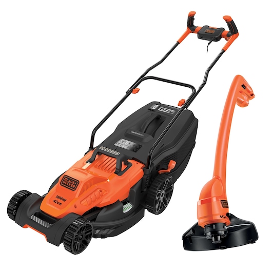 Cortacésped 1800W 42cm con manillar tipo bicicleta + Cortabordes GL250
