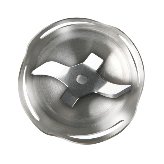 Photo of BLACKDECKER BXHB1000E blender stainless steel blade, top view on white background.