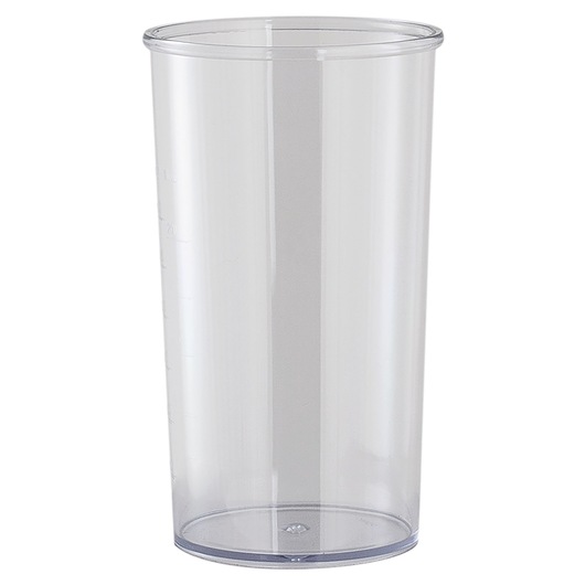 BLACKDECKER BXHB1000E transparent plastic measuring cup, straight side view, on white background.