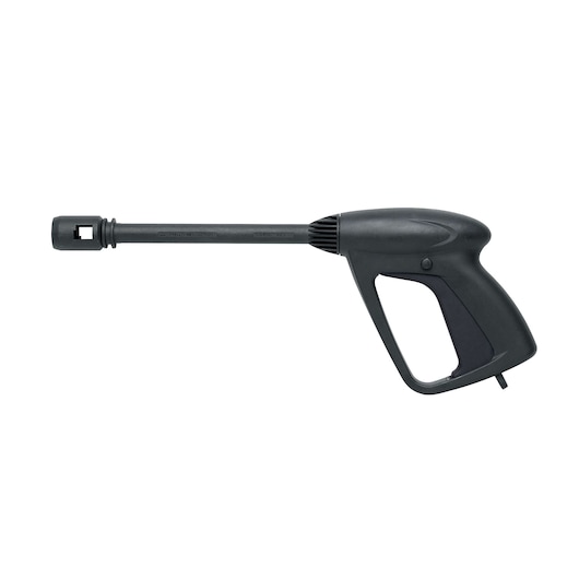 BLACKDECKER BXPW1400E pressure washer spray gun, black plastic, side angle on white background