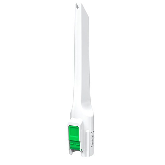 BLACK+DECKER REVSV18D1 white and green vacuum cleaner nozzle accessory, side angle on white background.